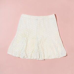 Club Monaco white eyelet frilled skirt